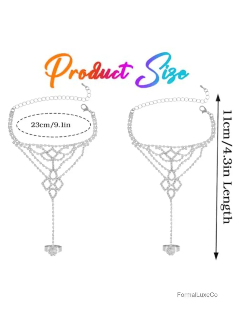 Rhinestone Fingerless Gloves Sparkly Crystal Hand Chain for Wedding